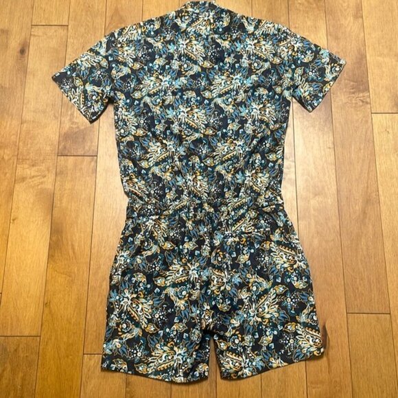 NWOT Romperjack BOHEMIAN short sleeve shorts button down lightweight jumpsuit L - Picture 7 of 11